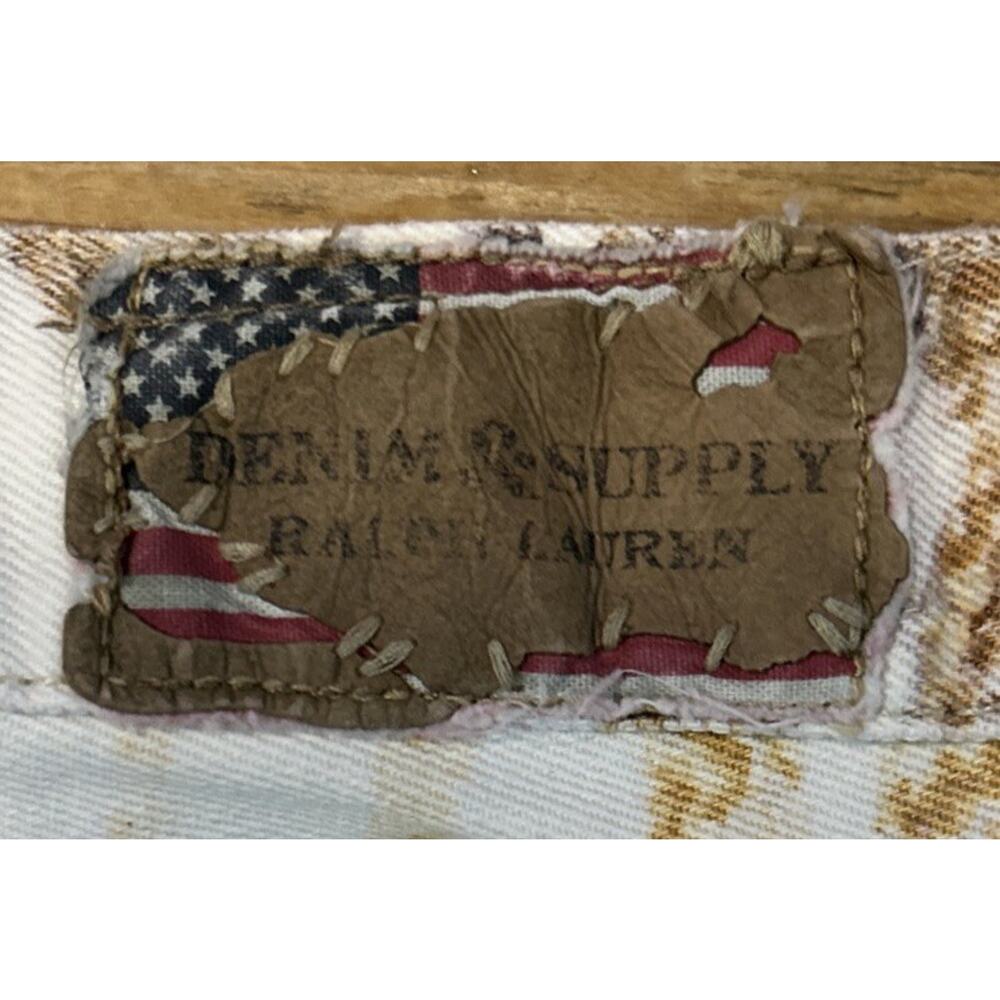 Denim&Supply RL Women’s Zebra Print Cream/Orange Vintage Cut Off Shorts Size 30 - Picture 6 of 10